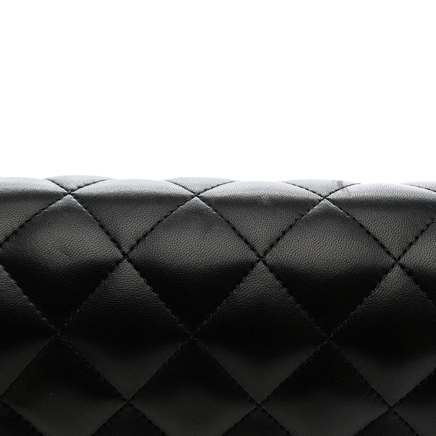 Lambskin Quilted Jumbo Double Flap Black