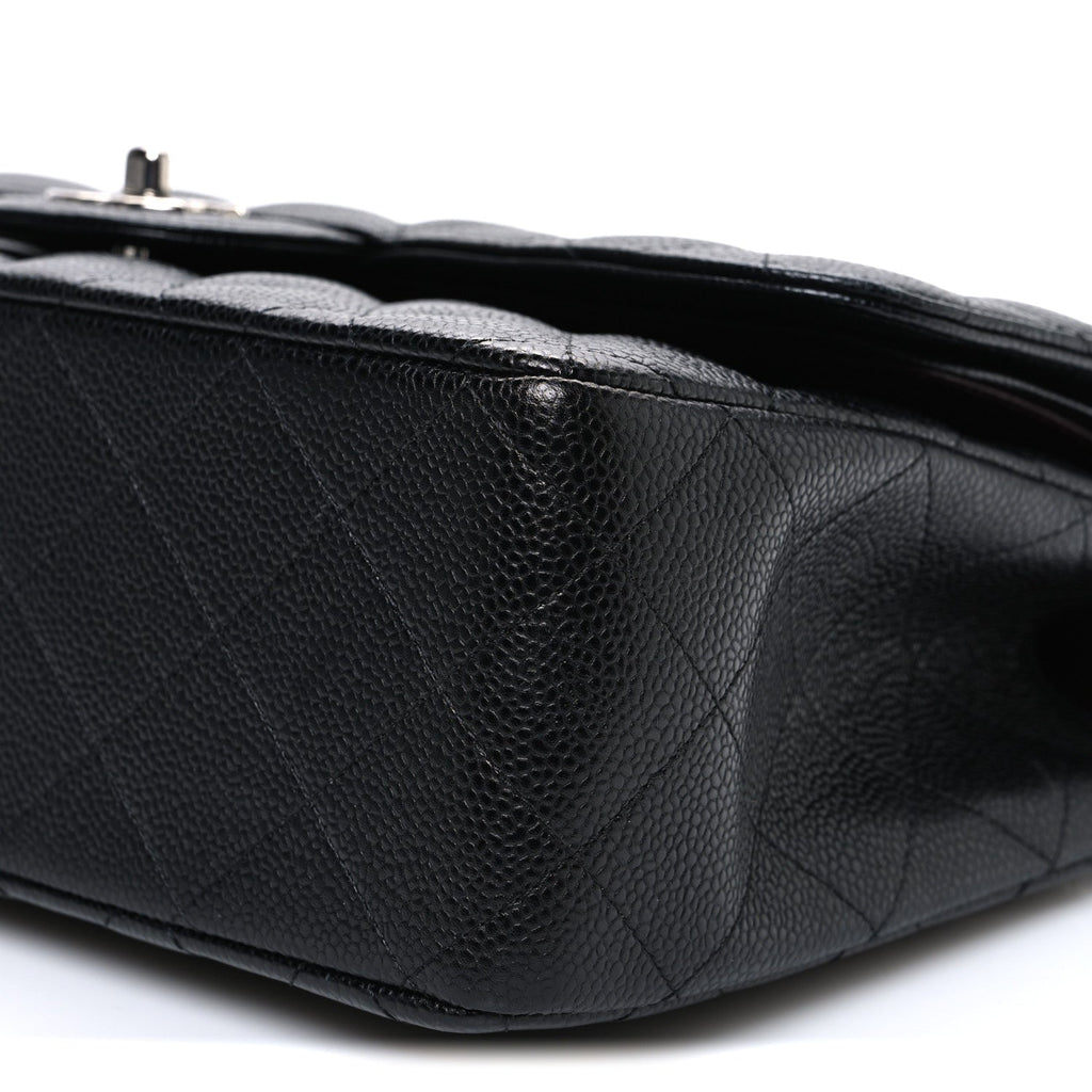 Caviar Quilted Jumbo Double Flap Black