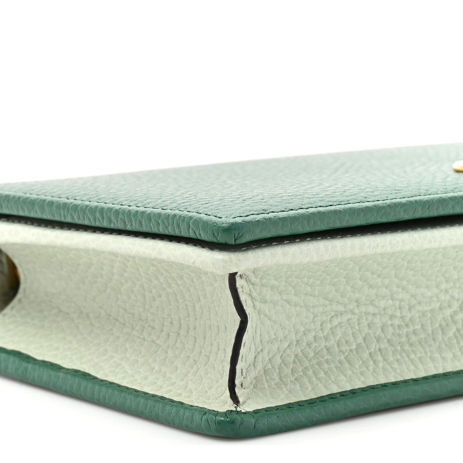Dollar Calfskin Mini GG Marmont Chain Wallet Emerald Green Salvy Green