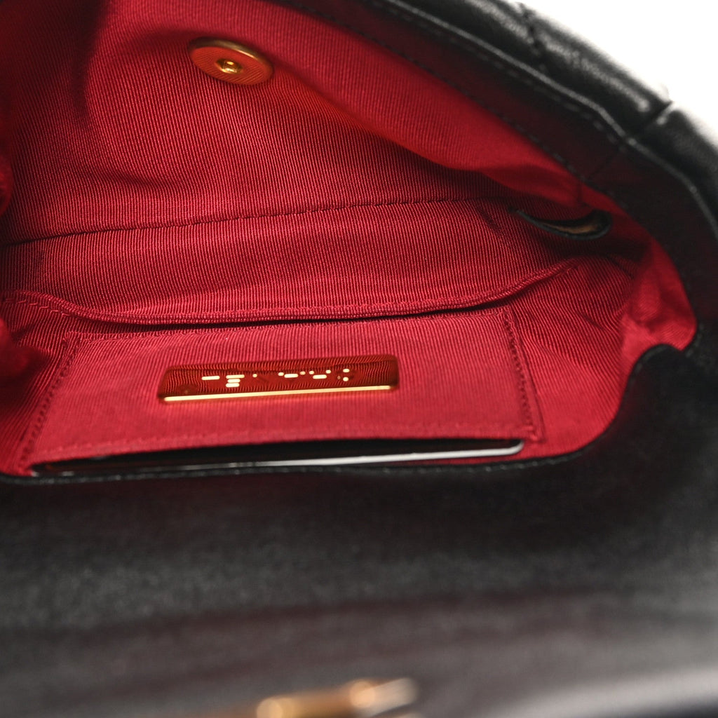 Goatskin Quilted Chanel 19 Waist Bag Black