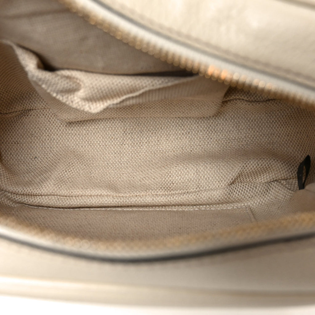 Pebbled Calfskin Small Soho Disco Bag Off White