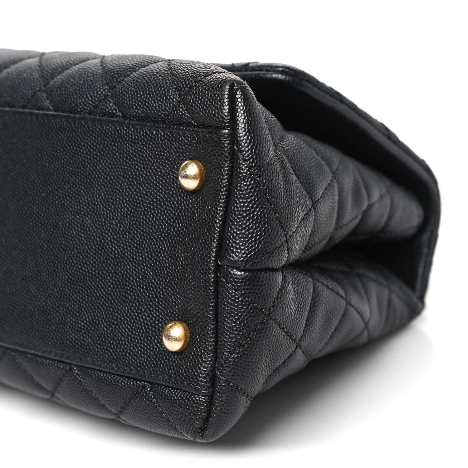 Caviar Quilted Small Coco Chain Handle Flap Black