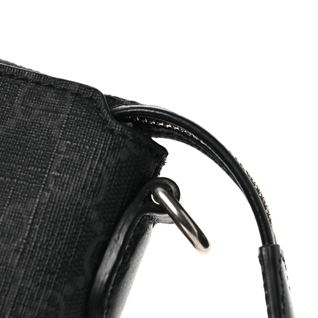 GG Supreme Monogram Azalea Calfskin Small Retro Interlocking G Wristlet Messenger Bag Black