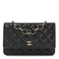Caviar Quilted Miss Coco Wallet On Chain WOC Black