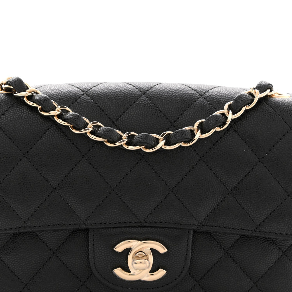 Caviar Quilted Mini Rectangular Flap Black
