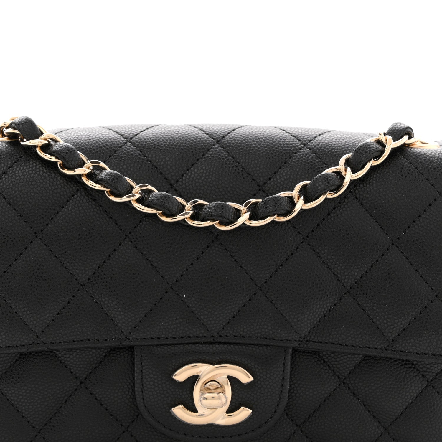Caviar Quilted Mini Rectangular Flap Black