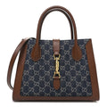 New Denim GG Monogram Dollar Calfskin Medium Jackie 1961 Tote Blue Tea Cuir Epilog