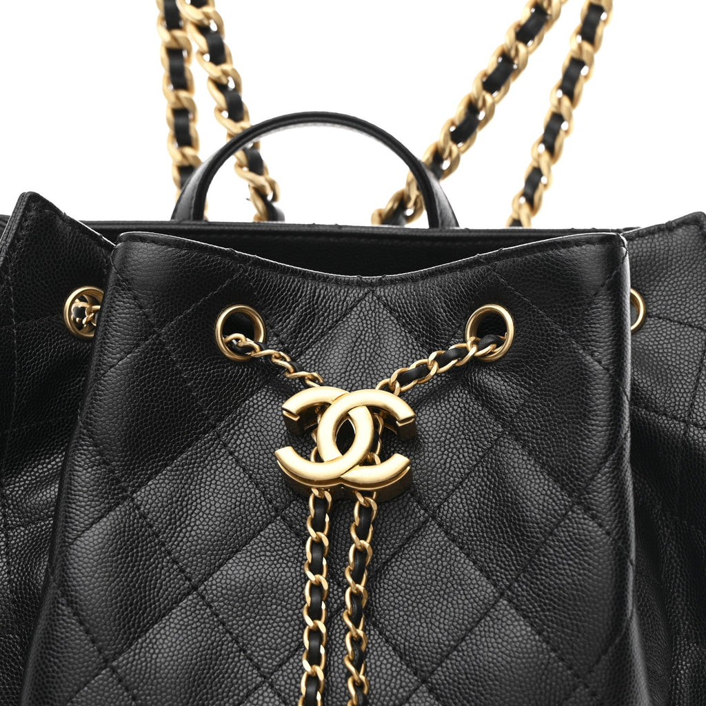 Caviar Quilted Large Chanel 25 Backpack Black