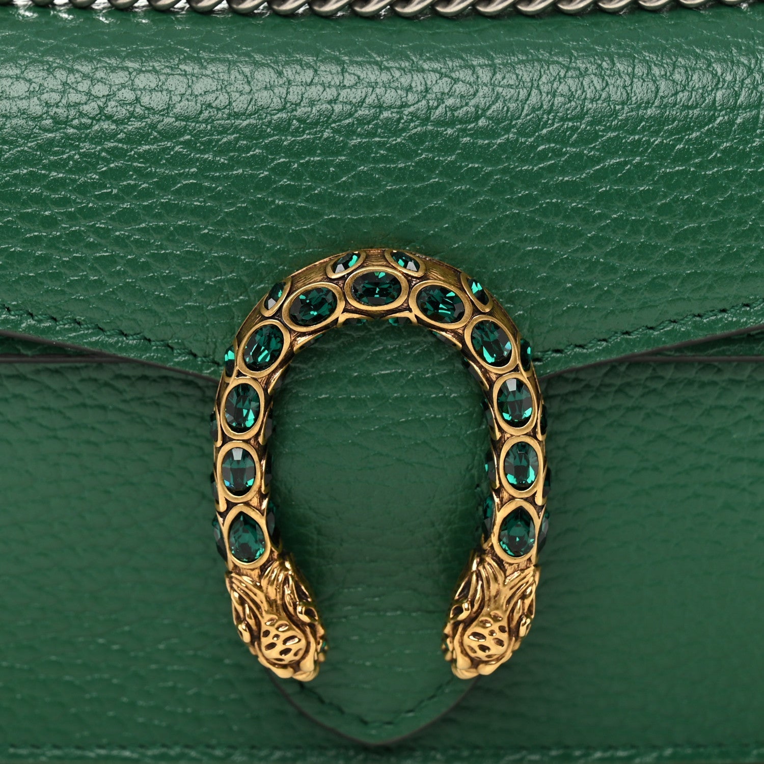 Dollar Calfskin Crystal Super Mini Dionysus Shoulder Bag Emerald