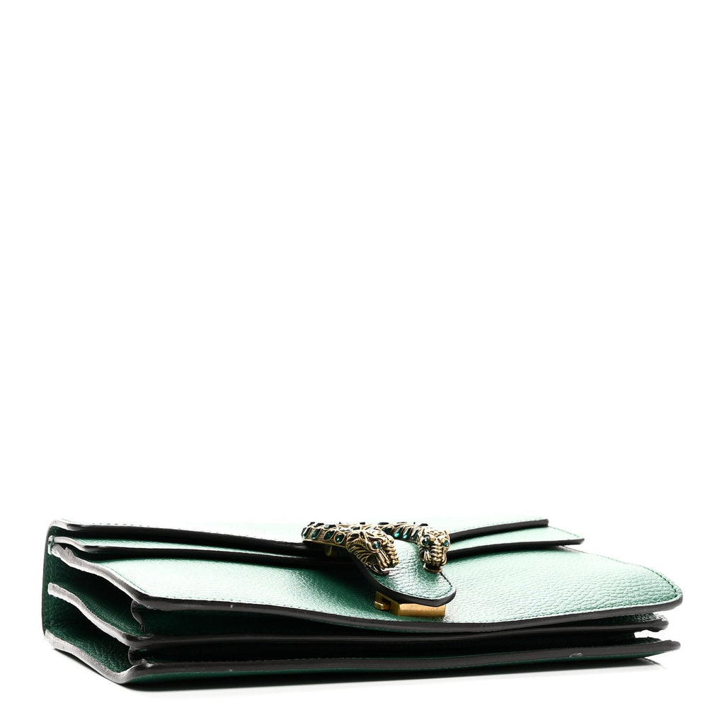 Pebbled Calfskin Small Dionysus Shoulder Bag Emerald