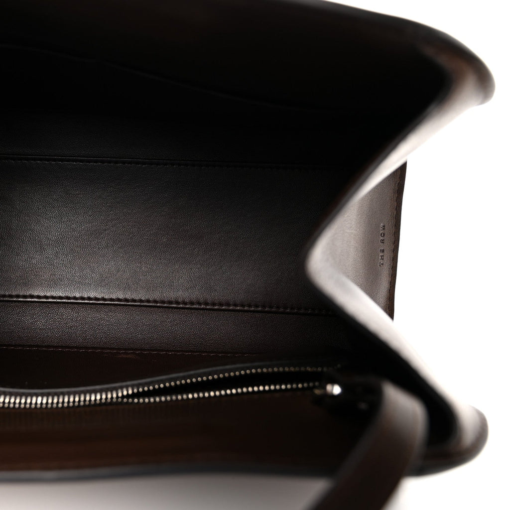 Polished Saddle Calfskin Peggy Clutch Deep Brown