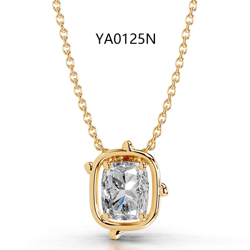 2CT Moissanite Pendant Gold Necklace