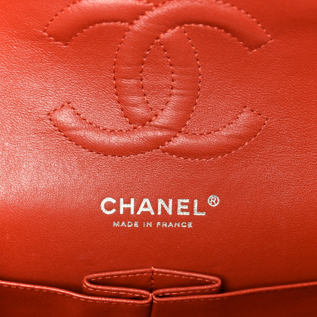 Caviar Quilted Medium Double Flap Red