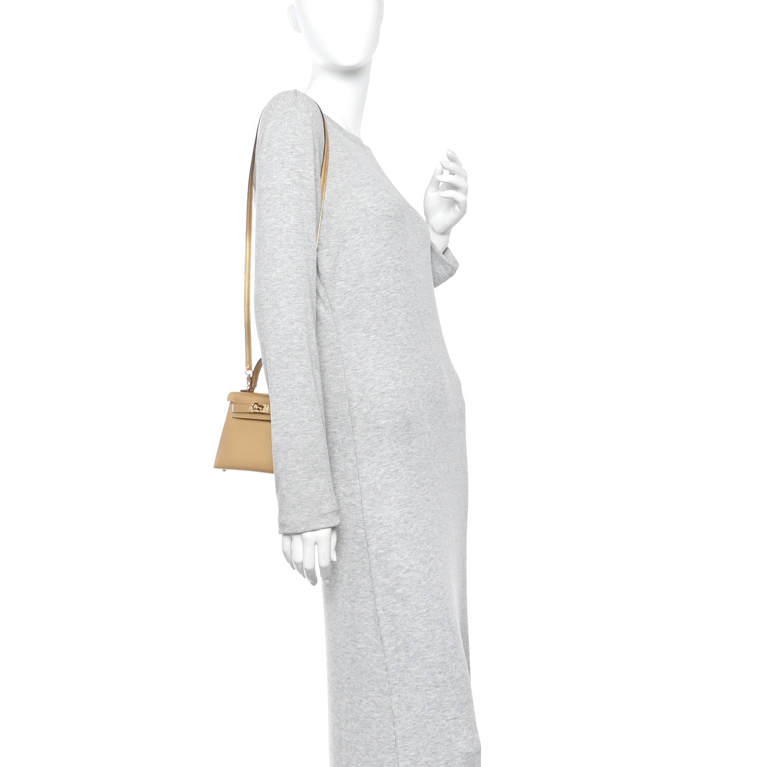 Metallic Chevre Chamkilight Mini Kelly Sellier 20 Dore