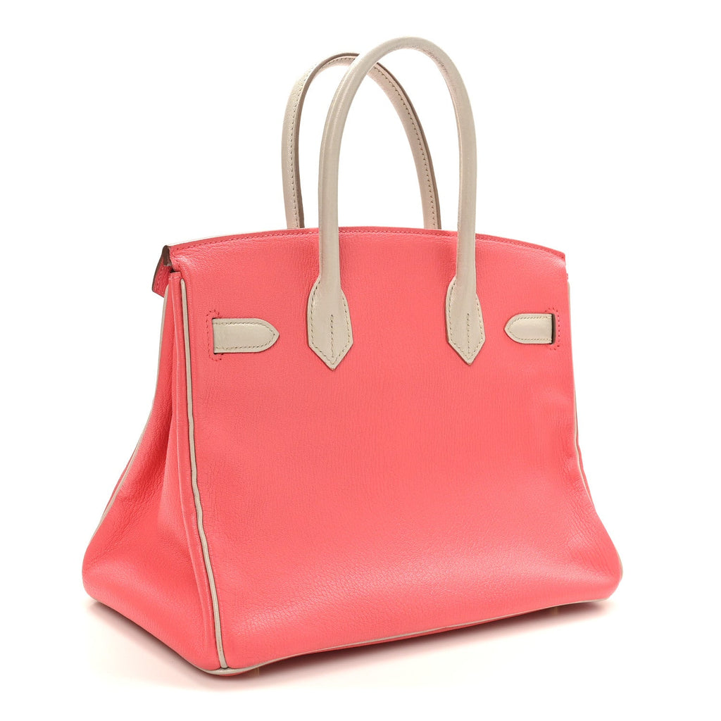 Chevre Mysore Horseshoe Birkin 30  Rose Lipstick Gris Perle