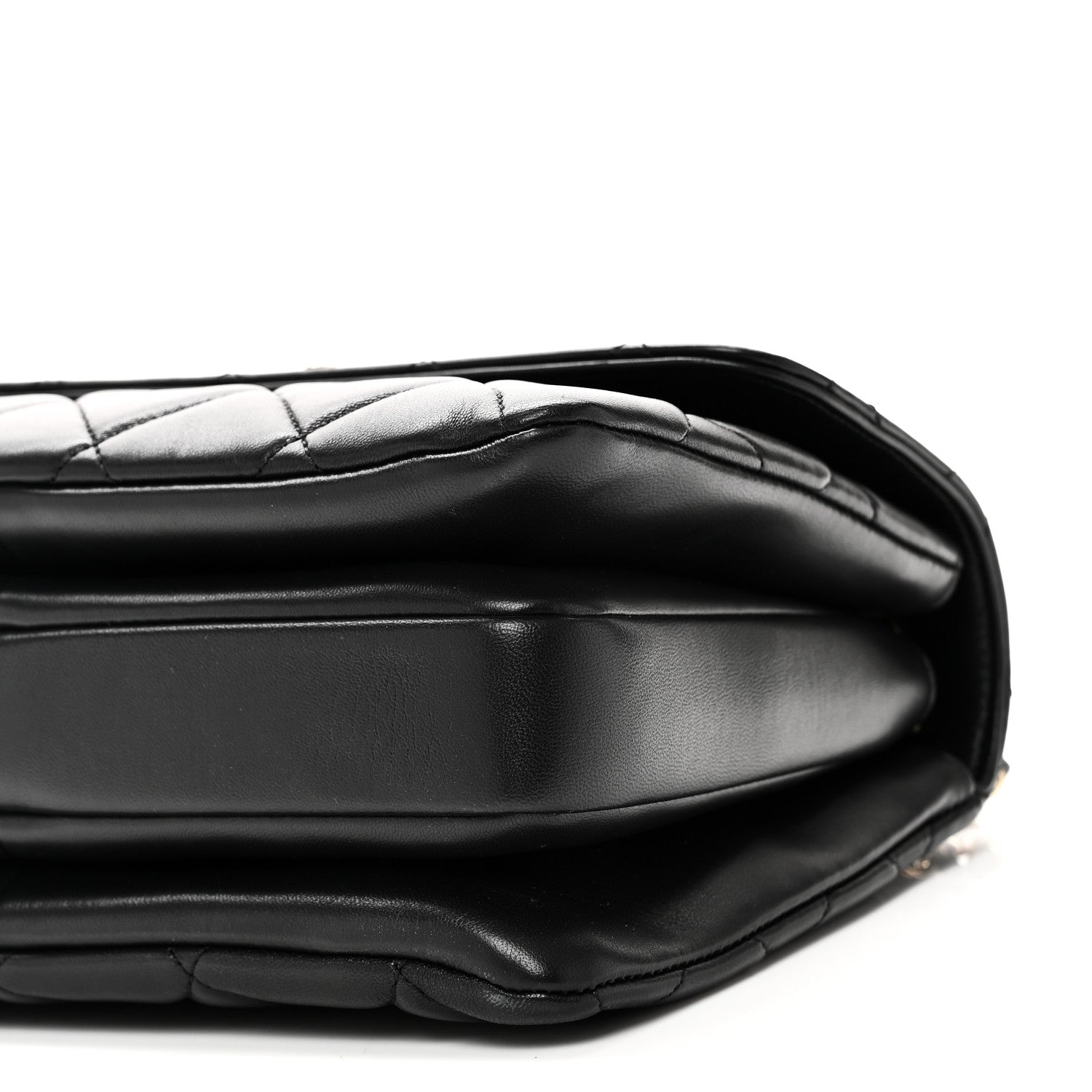 Lambskin Quilted Small Trendy CC Dual Handle Flap Bag Black