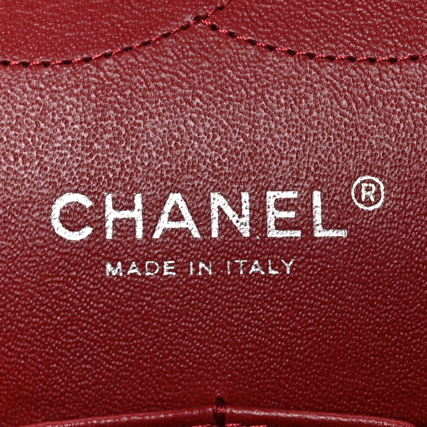 Caviar Quilted Jumbo Double Flap Burgundy