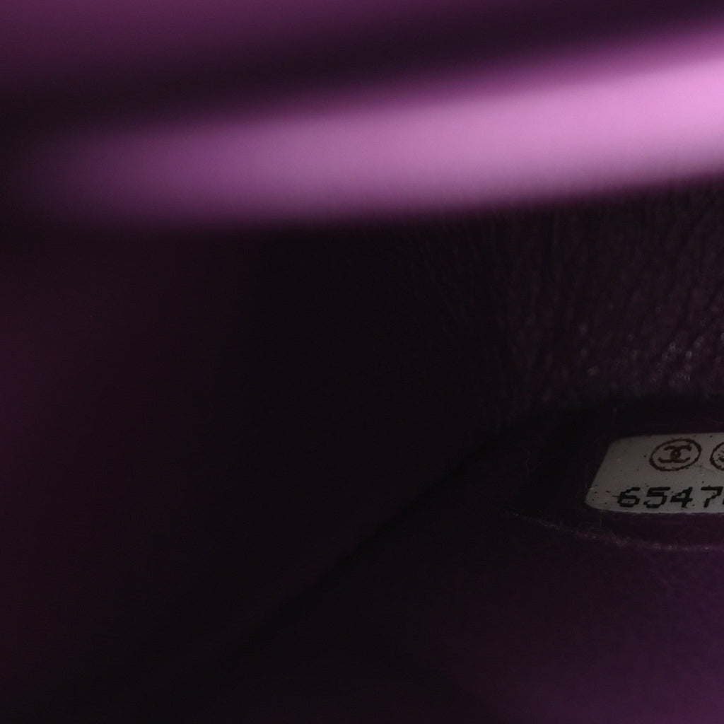Caviar Quilted Medium Double Flap Purple