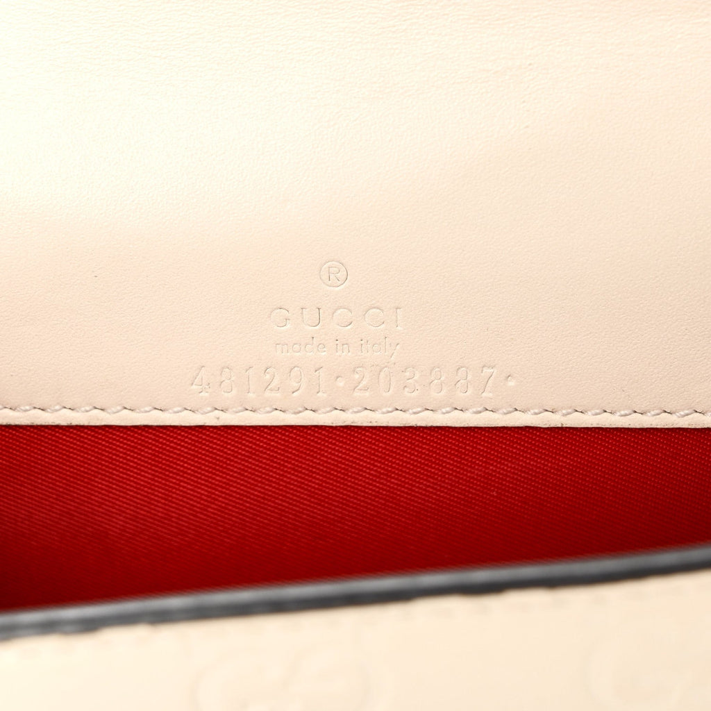 Guccissima Mini Cherry Chain Bag White