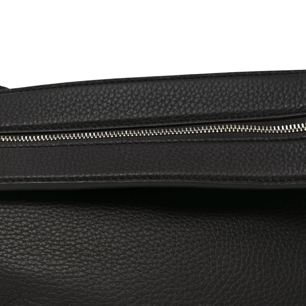 Grained Calfskin Small Slouchy Banana Bag Dark Brown