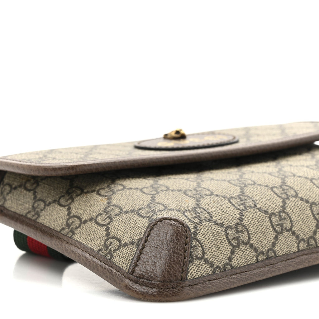 GG Supreme Monogram Neo Vintage Web Belt Bag Brown