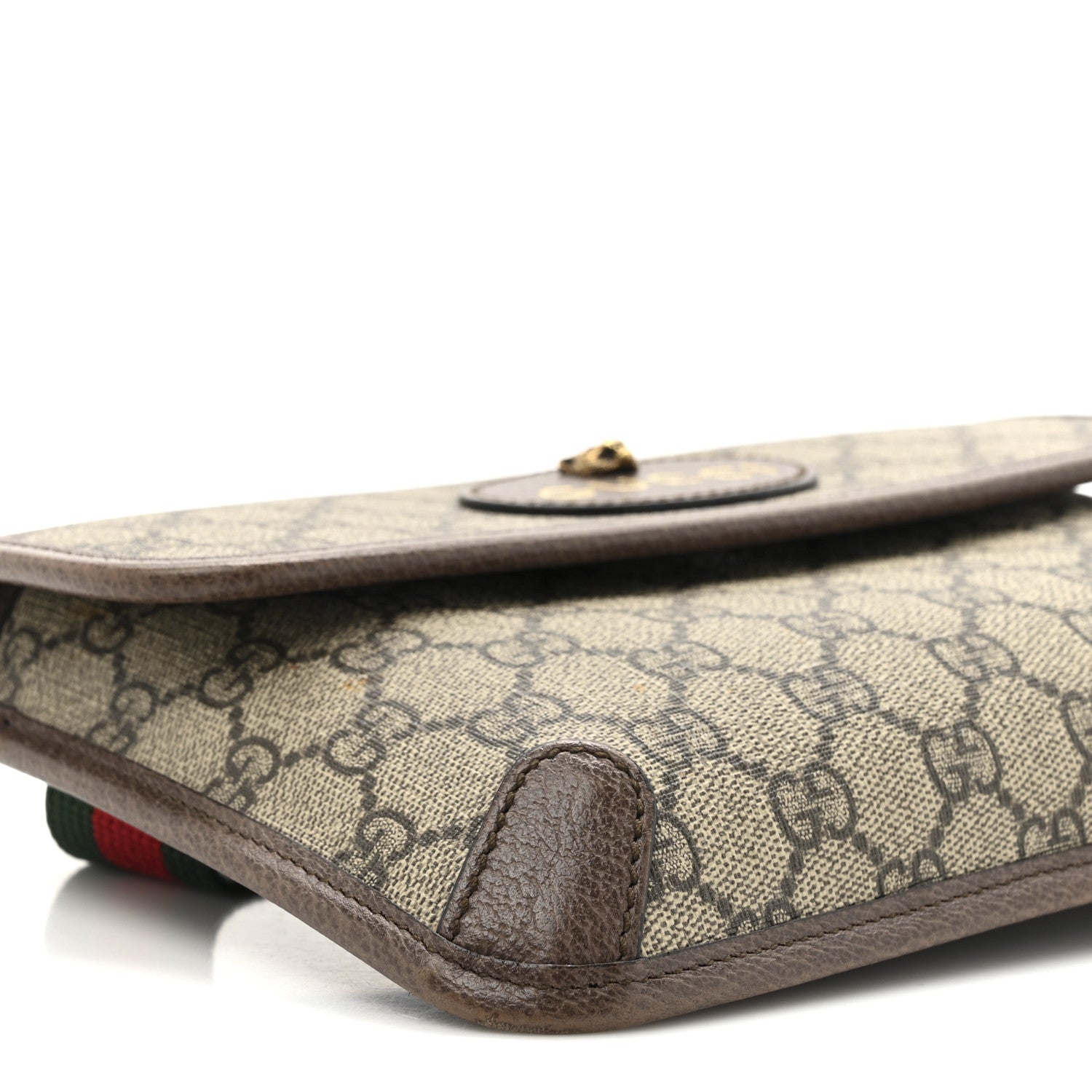 GG Supreme Monogram Neo Vintage Web Belt Bag Brown