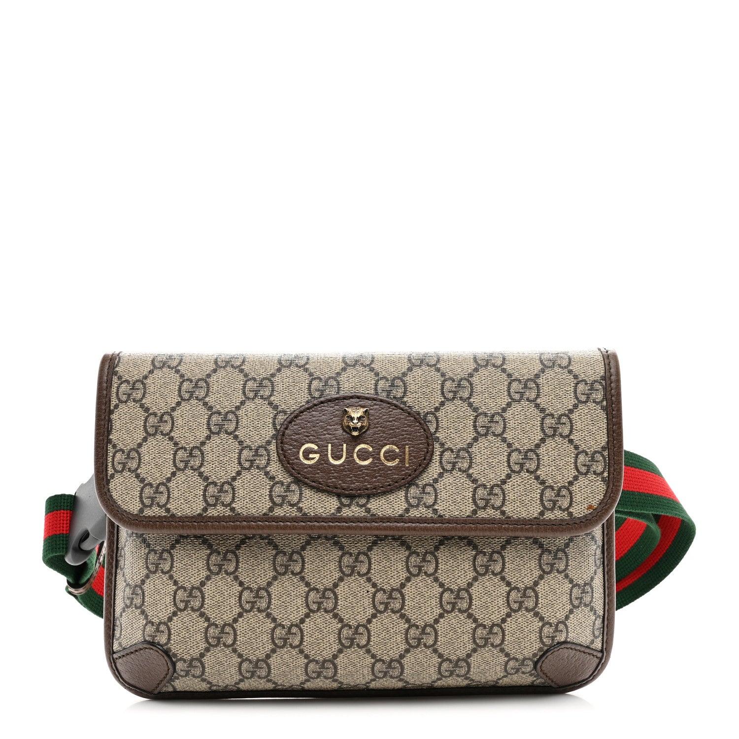 GG Supreme Monogram Neo Vintage Web Belt Bag Brown