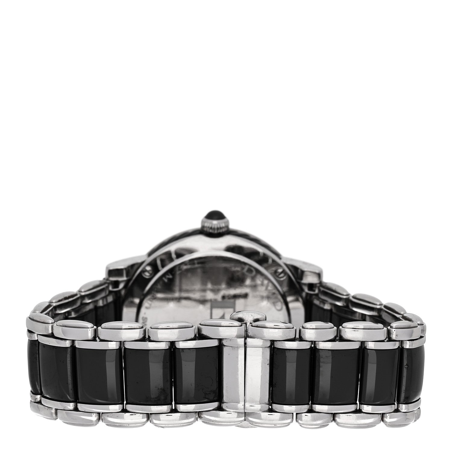 Stainless Steel Ceramic Diamond Bezel 38mm Classic Quartz Watch Black