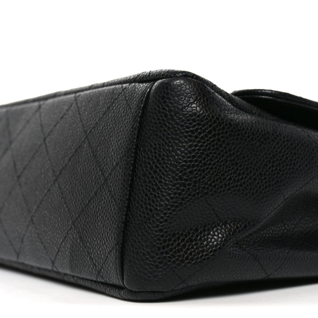 Caviar Quilted Maxi Double Flap Black