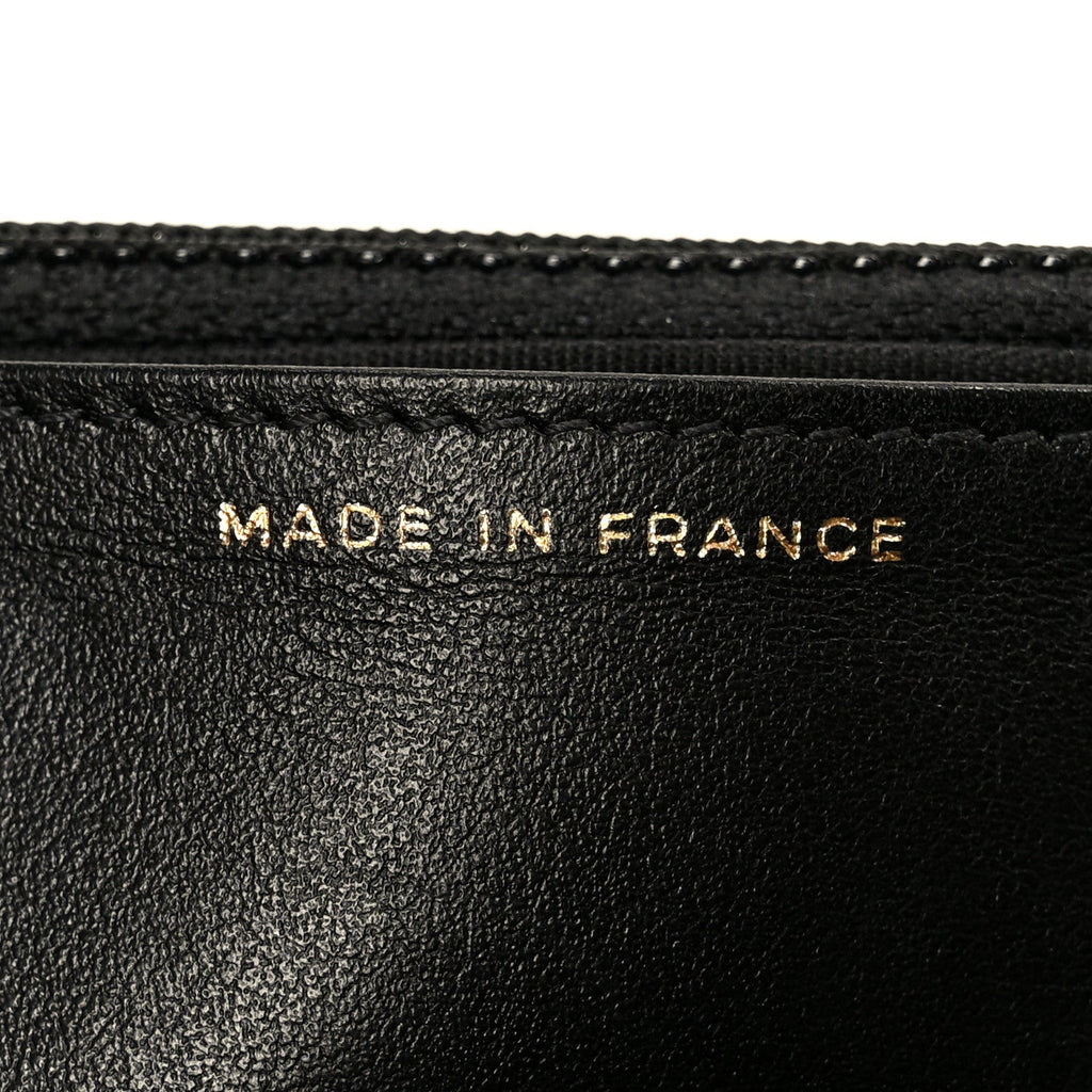 Caviar Quilted Boy Wallet On Chain WOC Black