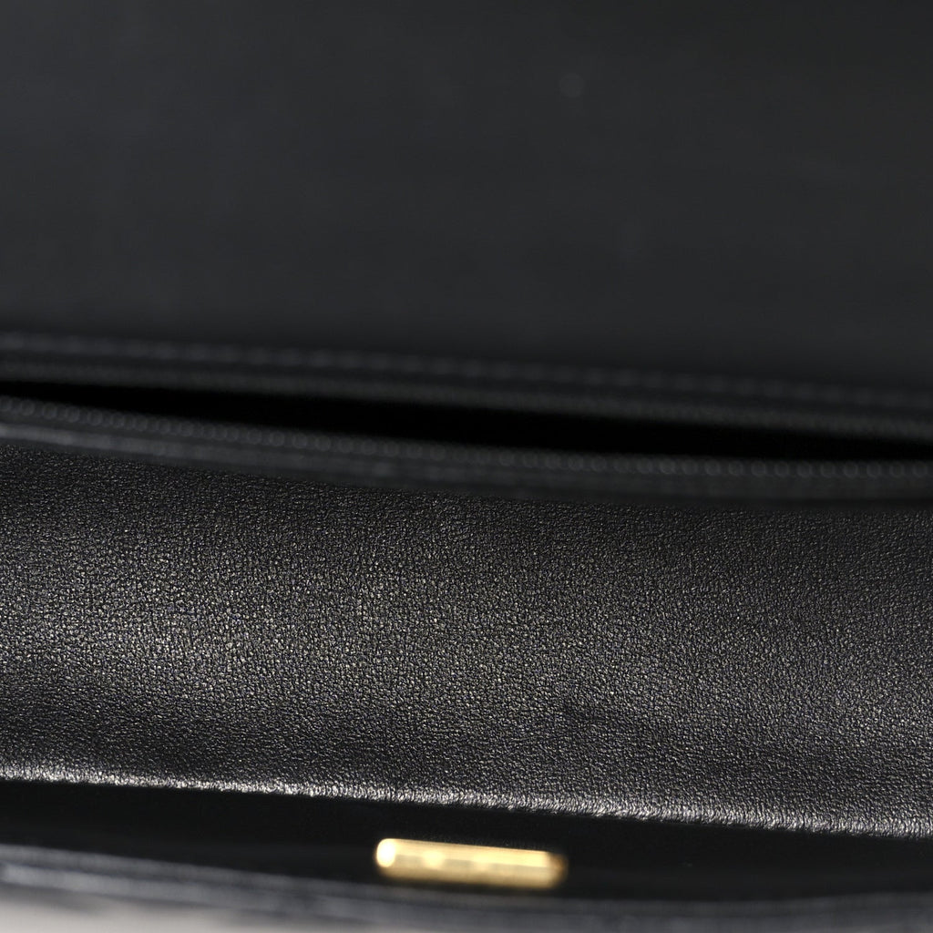 Lambskin Quilted Mini Rectangular Flap Black