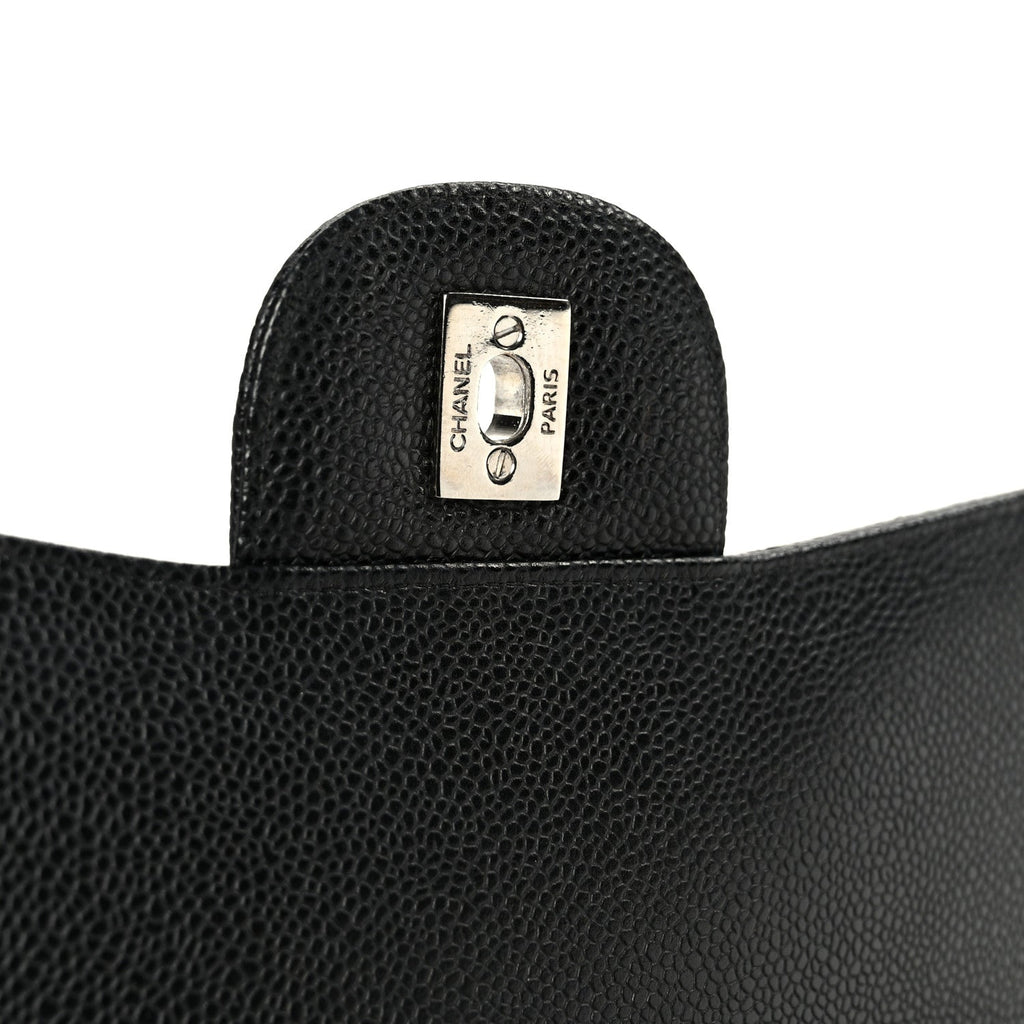 Caviar Quilted Maxi Double Flap Black