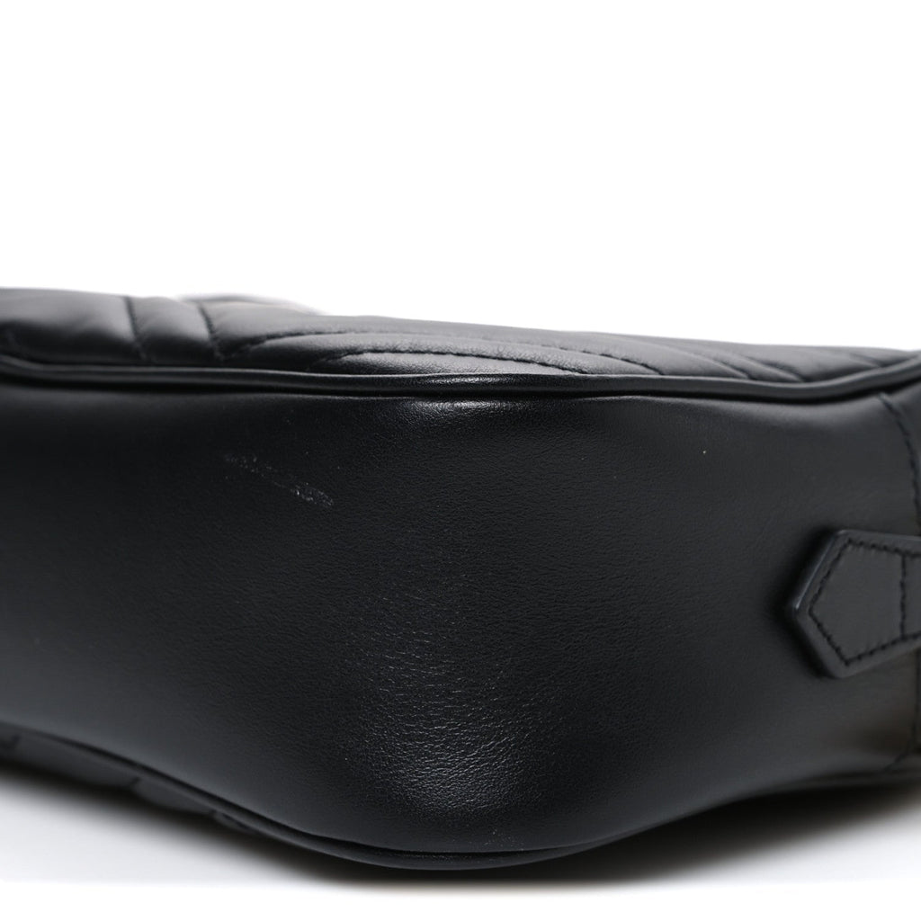 Calfskin Matelasse Small GG Marmont Chain Shoulder Bag Black