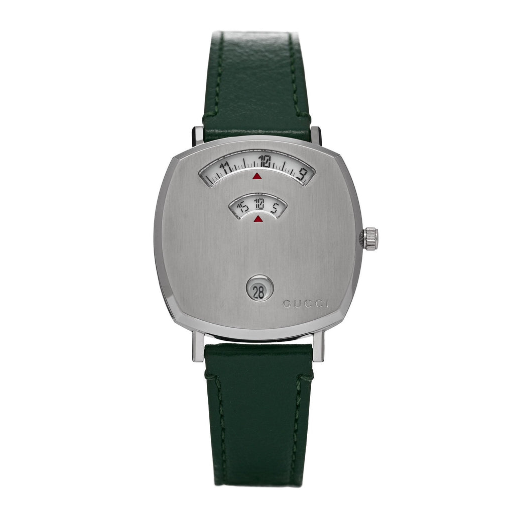Stainless Steel Calfskin 35mm Grip Quartz Watch Green