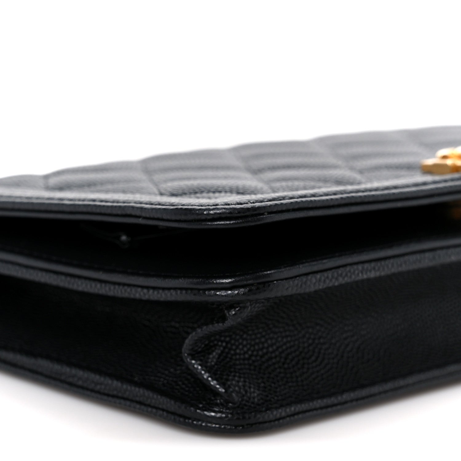 Caviar Quilted Boy Wallet On Chain WOC Black