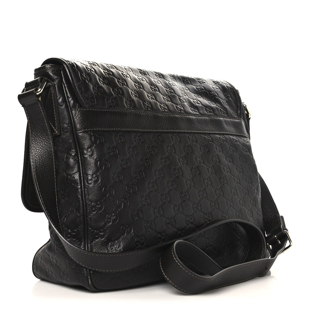 Guccissima Medium Flap Messenger Bag Chocolate