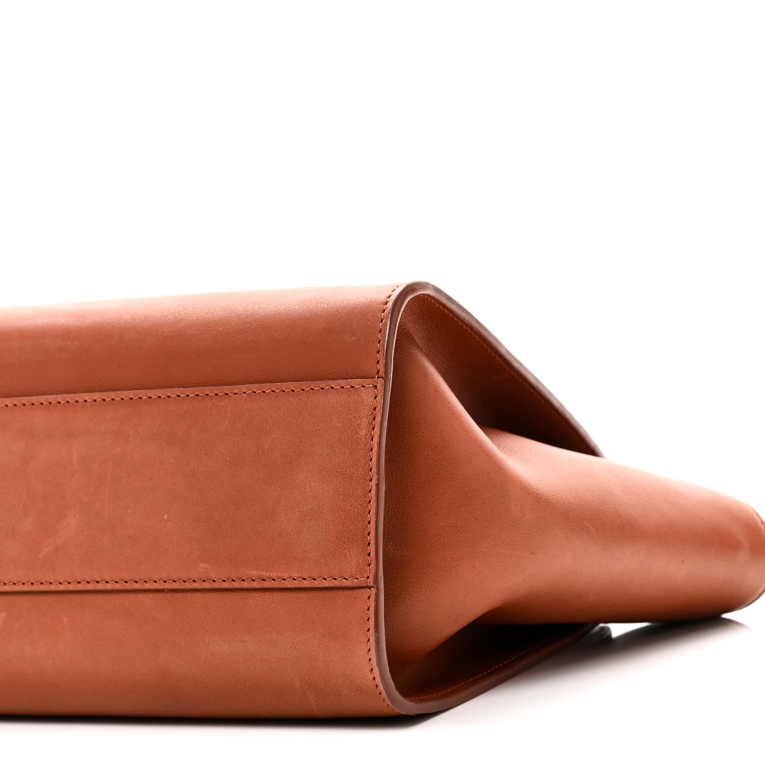 Polished Saddle Calfskin Marlo 12 Tote Bag Acero