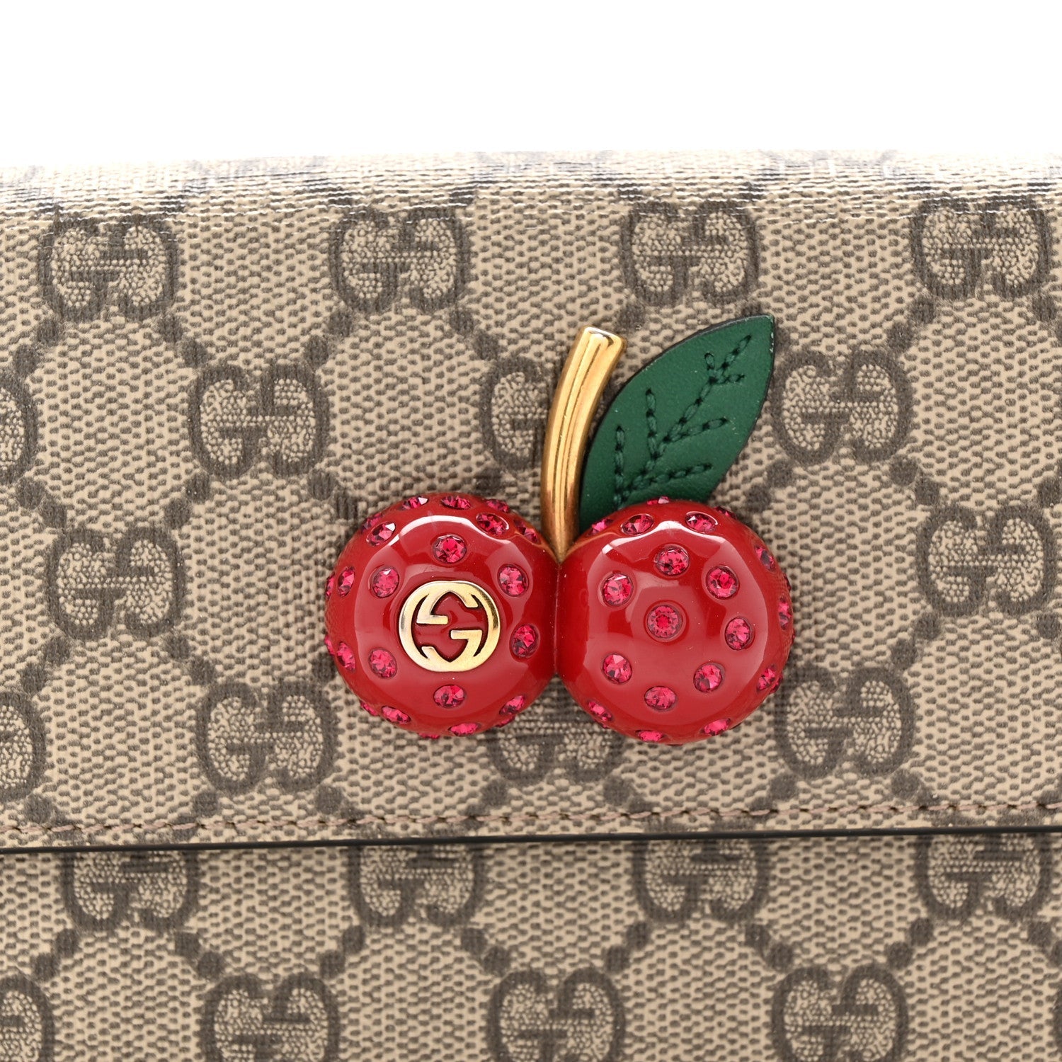 GG Supreme Monogram Mini Cherry Chain Bag