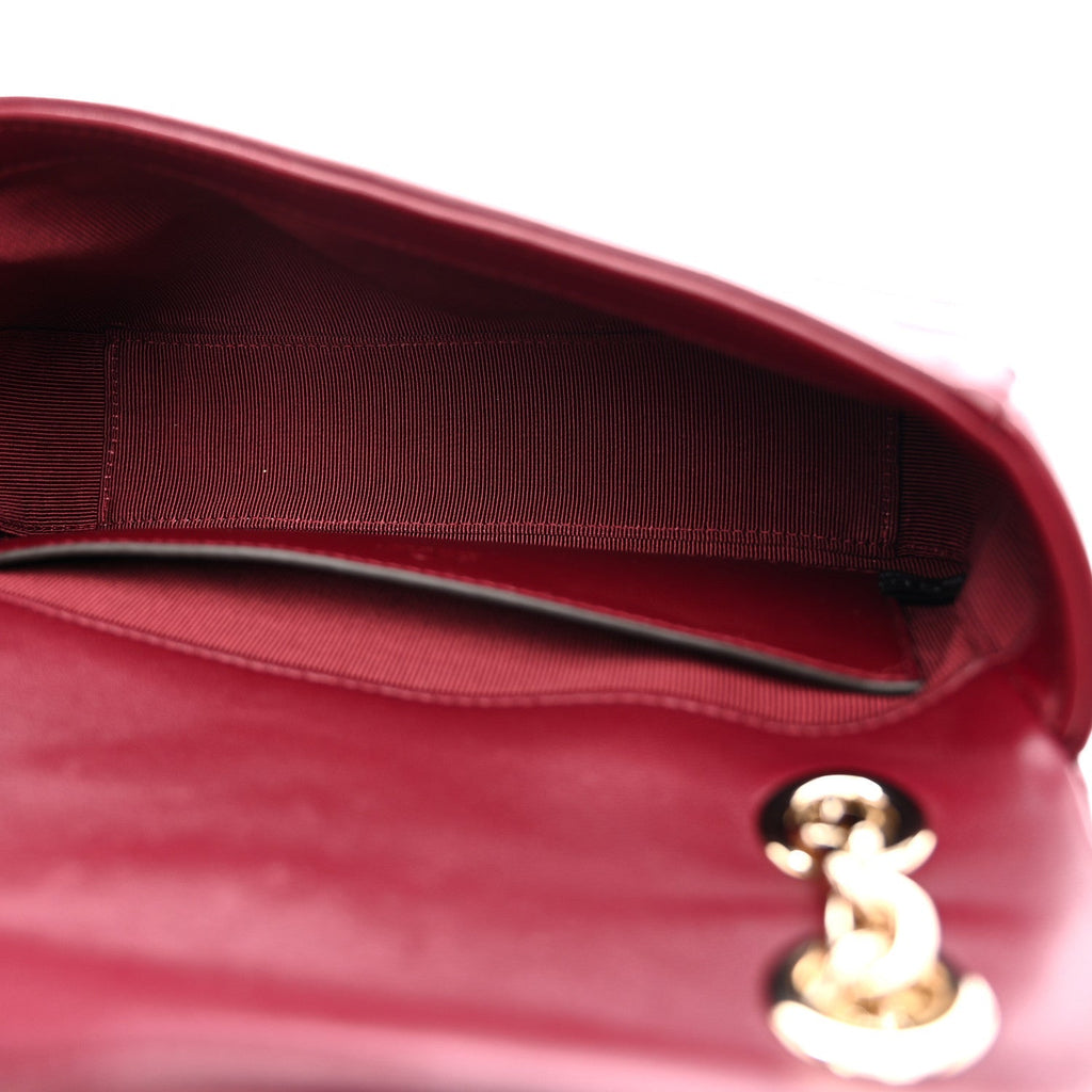 Lambskin Matelasse Small GG Marmont Shoulder Bag Rosso Ancora