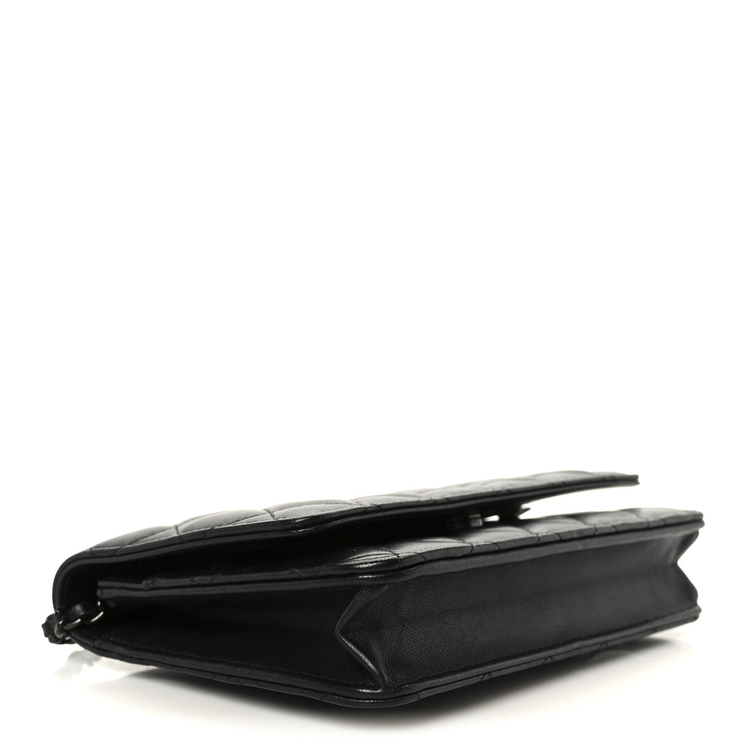 Lambskin Quilted Wallet On Chain WOC So Black