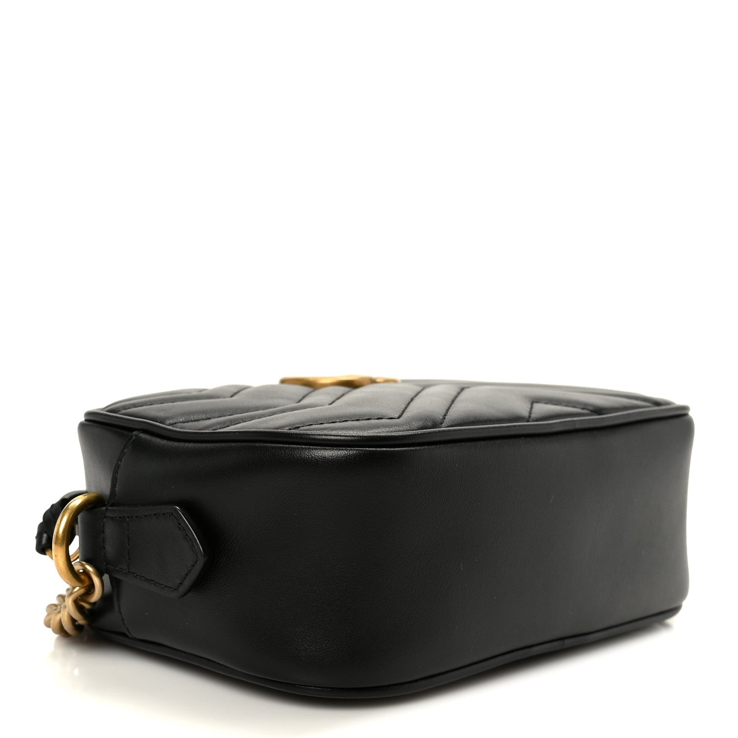 Calfskin Matelasse Mini GG Marmont Chain Shoulder Bag Black