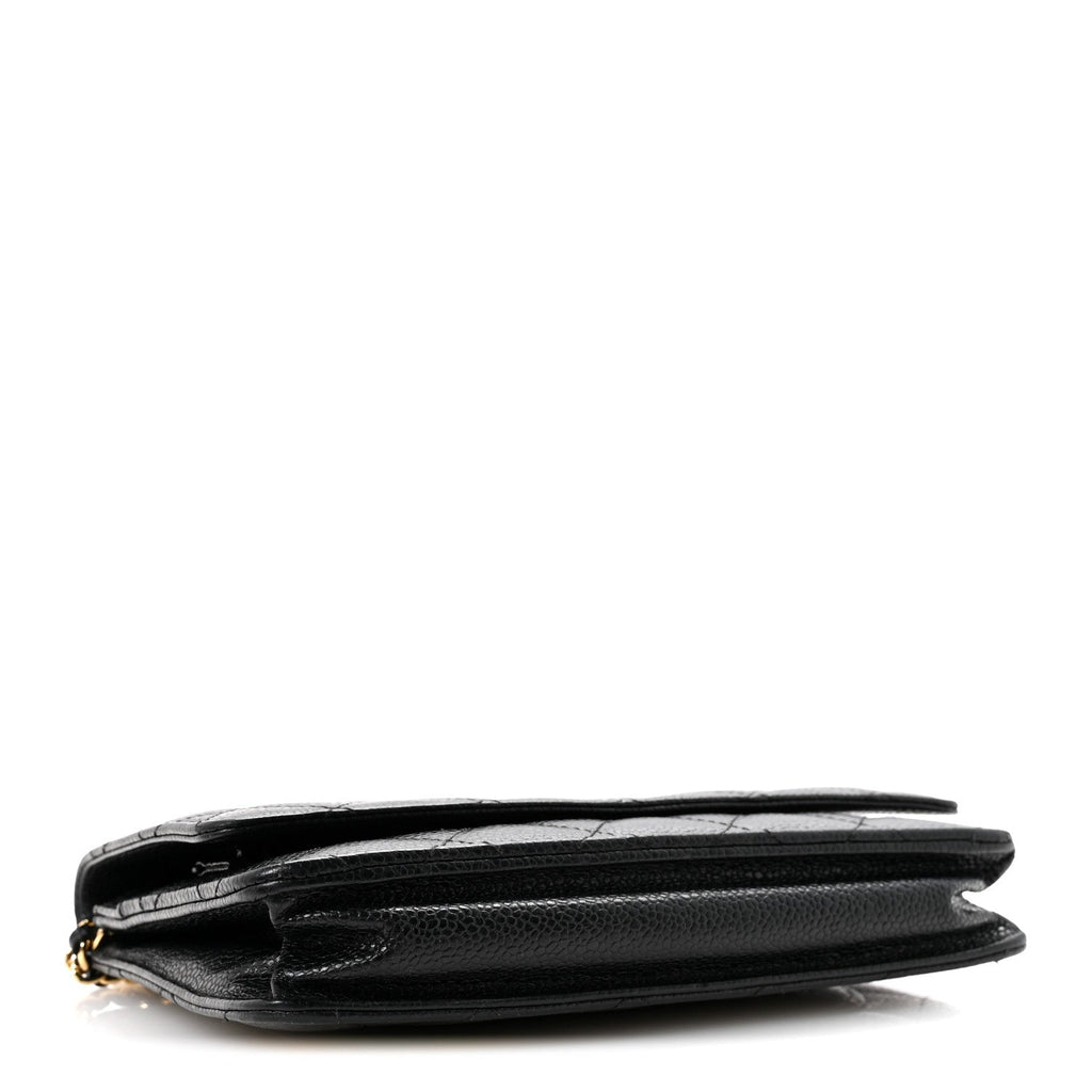 Caviar Quilted Wallet On Chain WOC Black