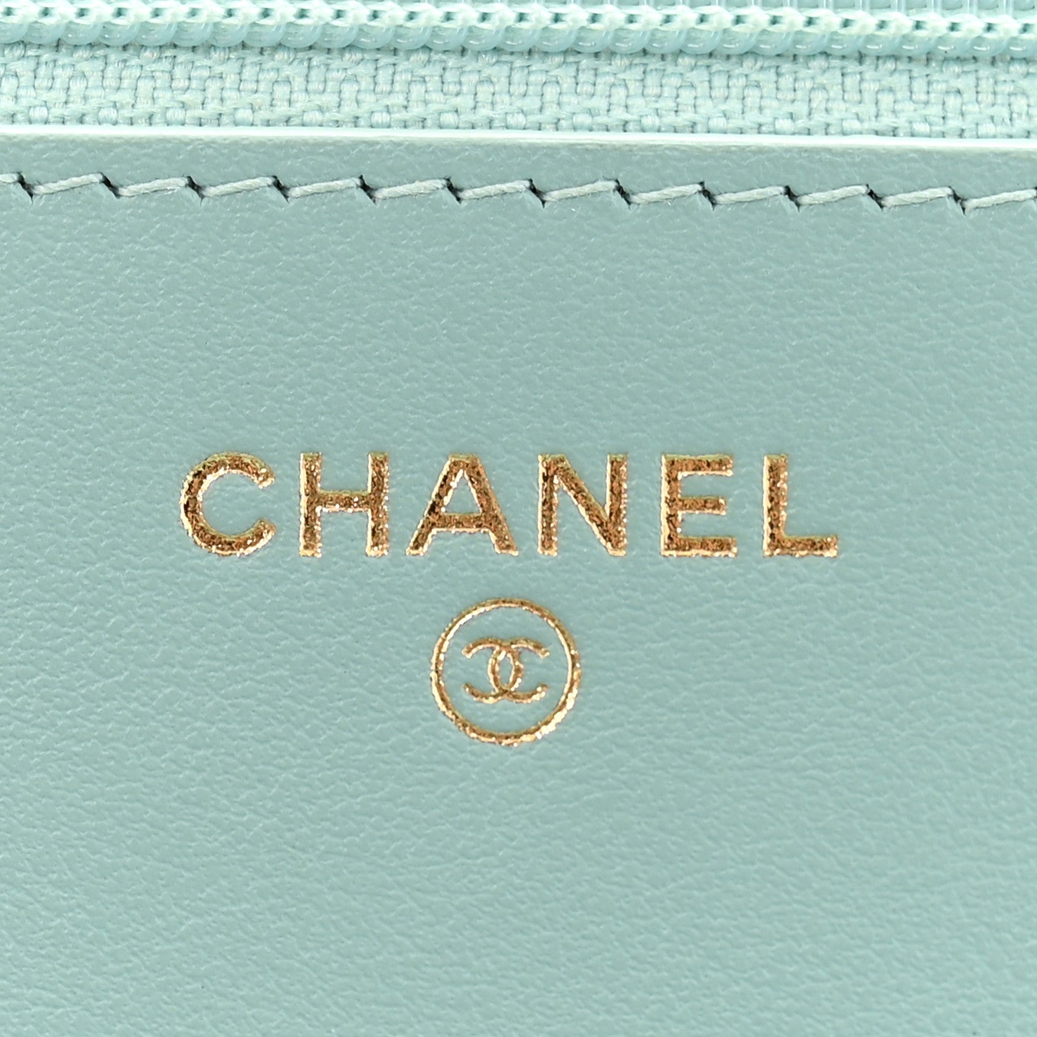 Caviar Quilted Boy Wallet On Chain WOC Light Blue