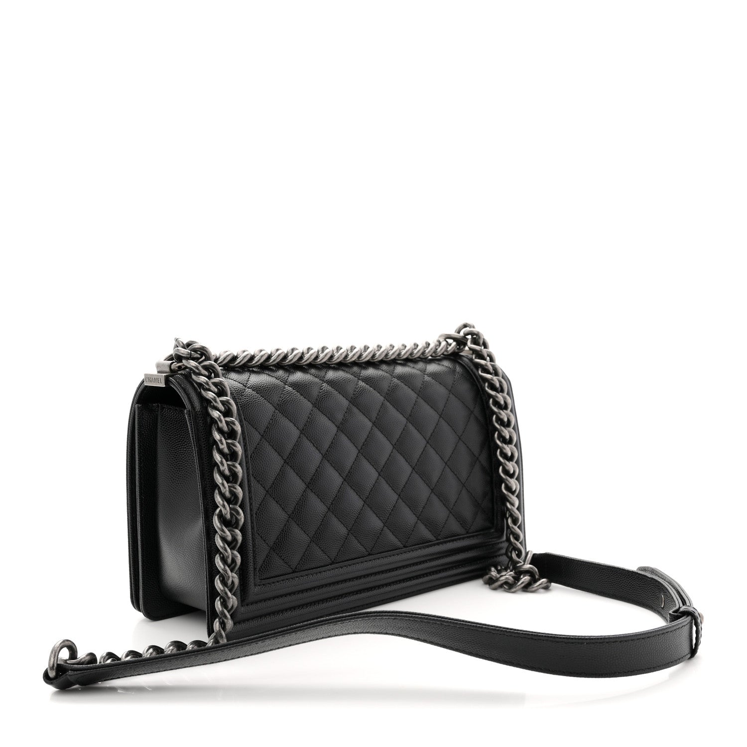 Caviar Quilted Medium Boy Flap Black