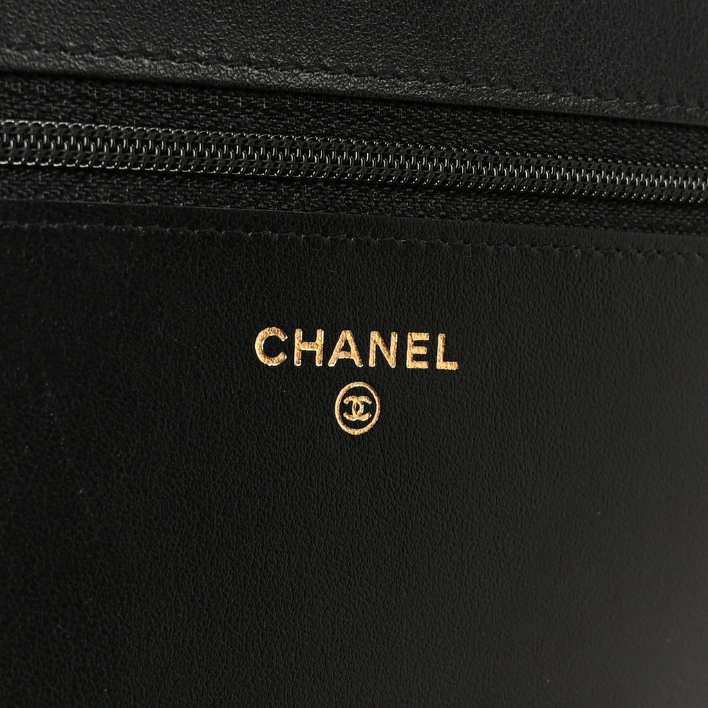 Caviar Quilted Boy Wallet On Chain WOC Black