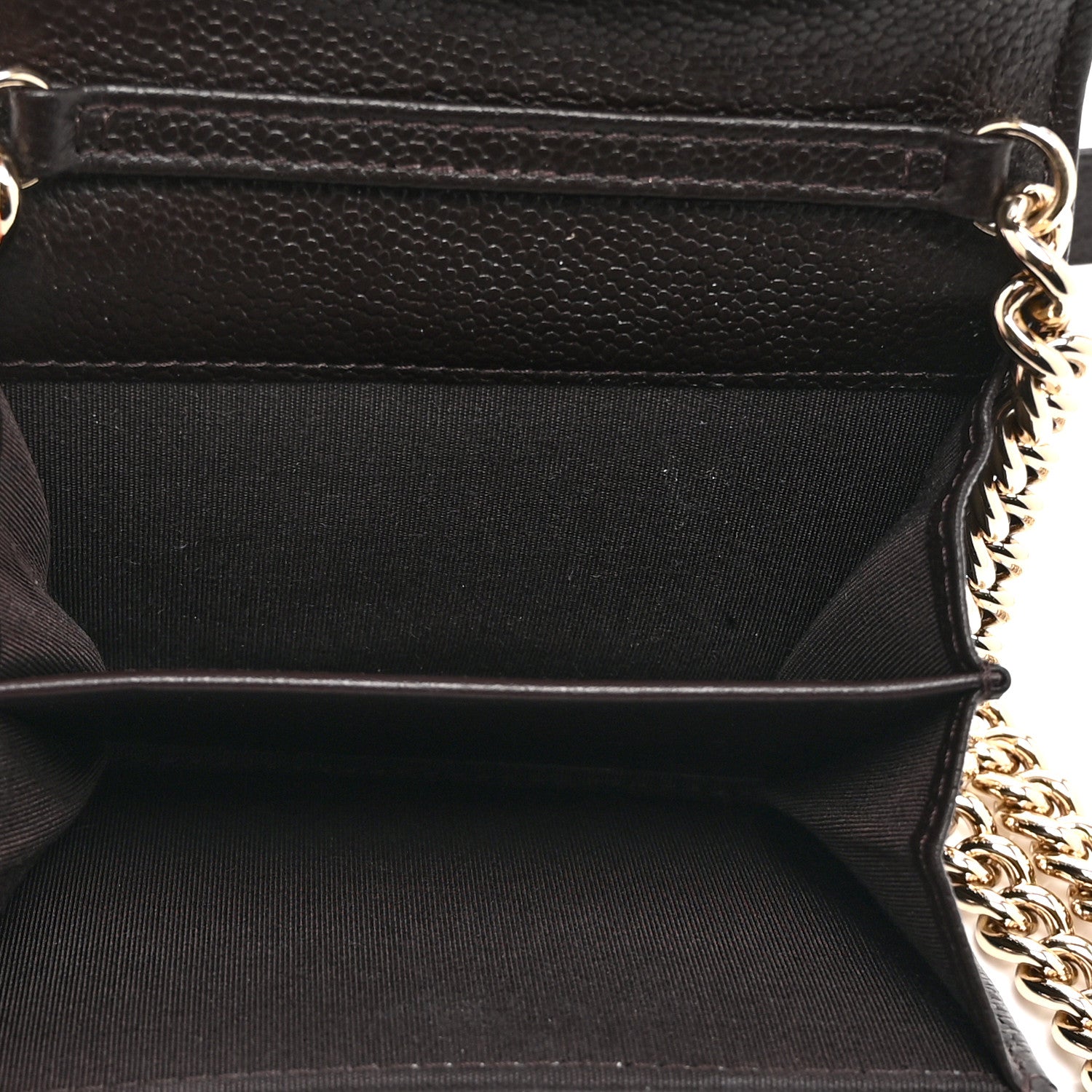 Caviar Quilted Boy Card Holder On Chain Black