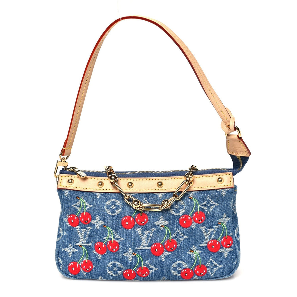 LV X TM Monogram Denim Cerises Pochette Accessories Blue