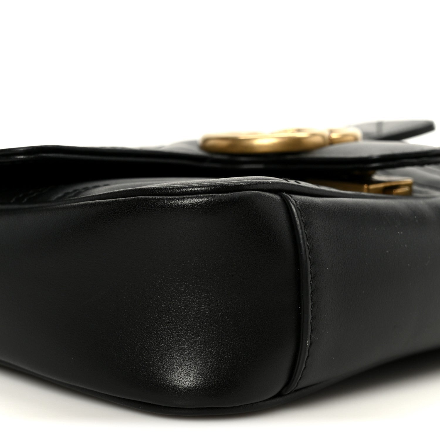 Calfskin Matelasse Mini GG Marmont Shoulder Bag Black