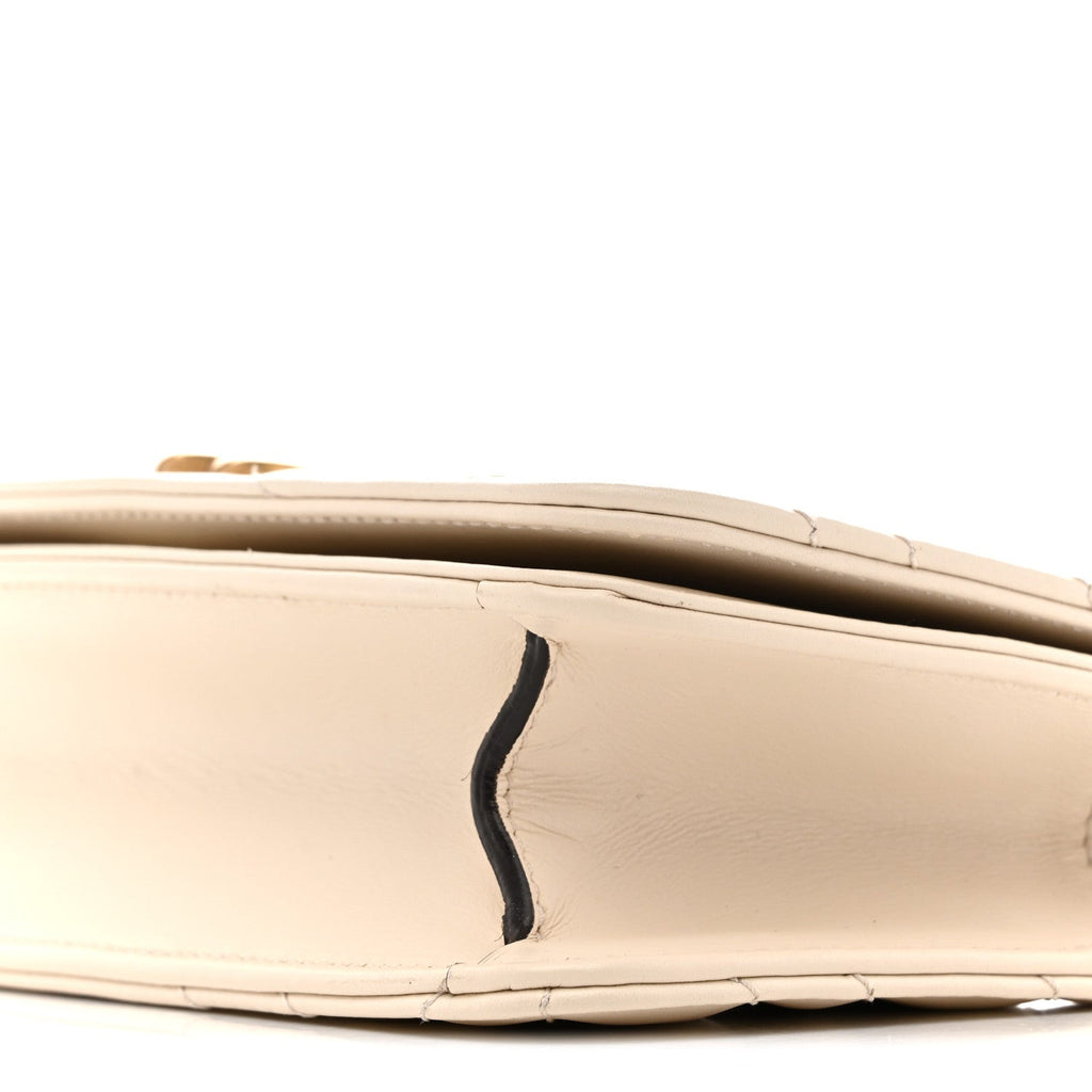 Calfskin Matelasse GG Marmont Mini Bag White