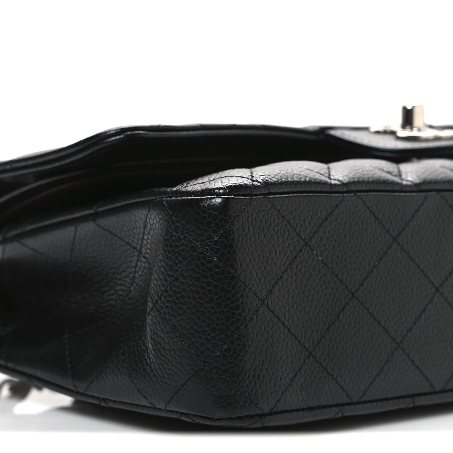Caviar Quilted Medium Double Flap Black